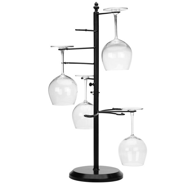 Red Barrel Studio® Tabletop Wine Glass Rack in Black Wayfair